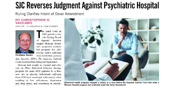 SJC Reverses Judgment Against Psychiatric Hospital