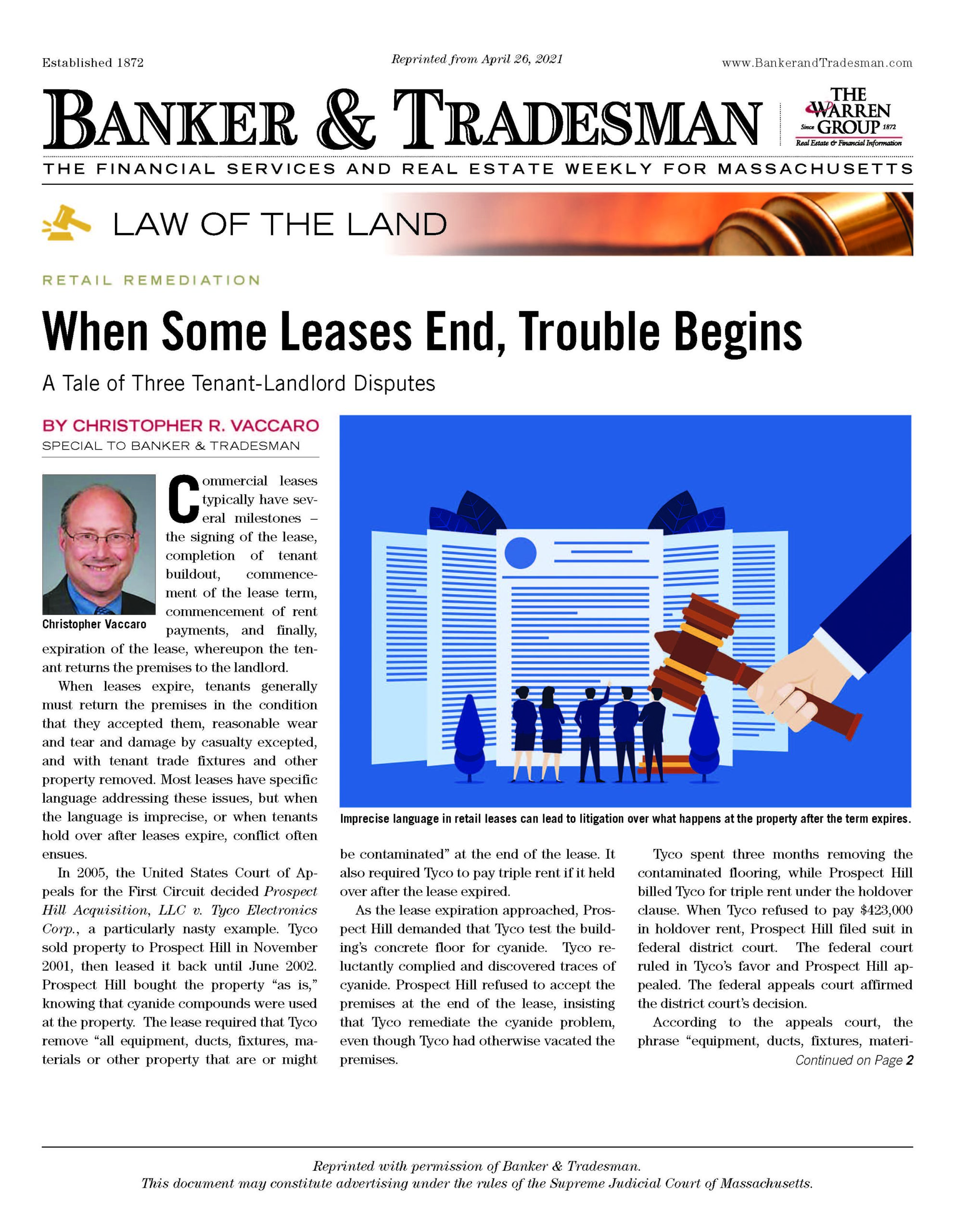 When Some Leases End, Trouble Begins