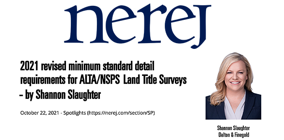 2021 Revised Minimum Standard Detail Requirements For ALTA/NSPS Land Title Surveys