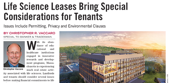 Life Science Leases Bring Special Considerations for Tenants