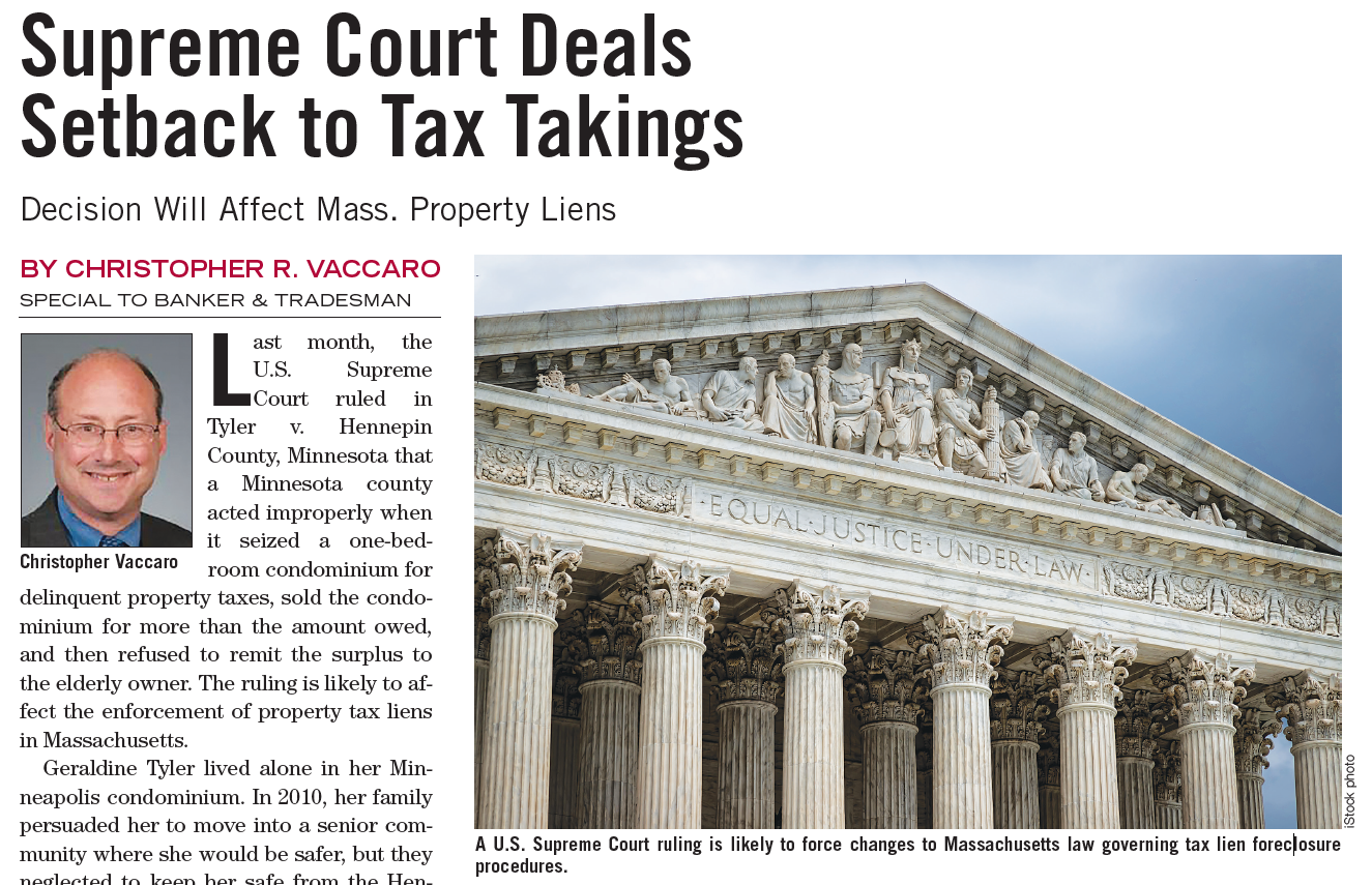 Supreme Court Deals Setback to Tax Takings