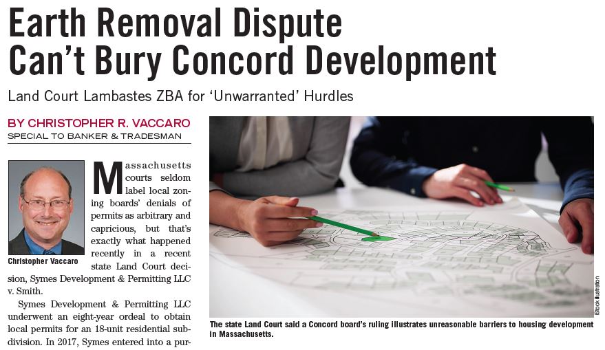 Earth Removal Dispute Can’t Bury Concord Development
